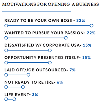 chart of the top motivations for boomers in business