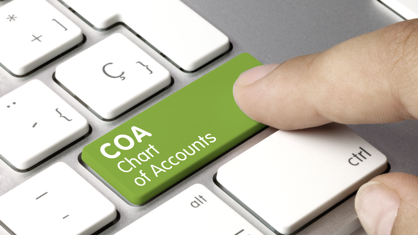 Button reading "Chart of Accounts" on keyboard. (Complete Guide to Bookkeeping - Guidant Financial).