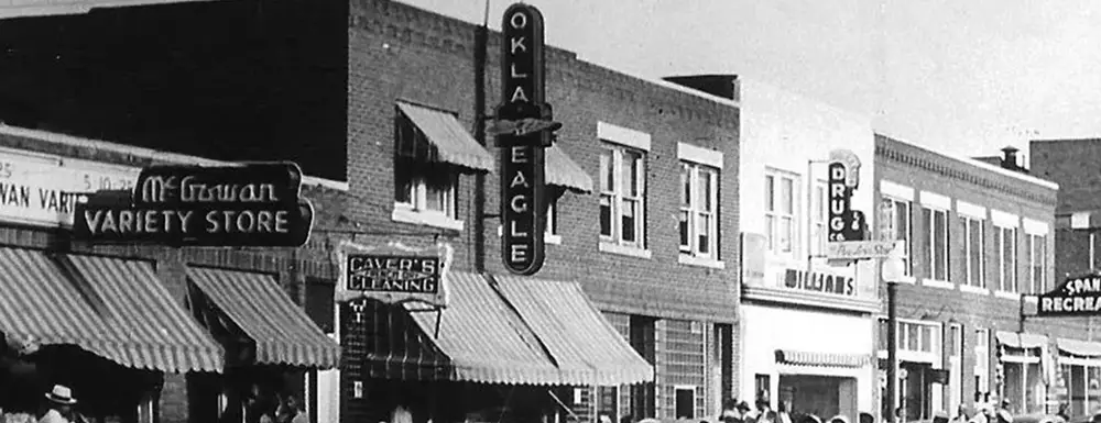 A view of Greenwood Avenue before it was destroyed in the 1921 race massacre. Source: Greenwood Cultural Center/Archive Photos - History of Black Wall Street today, Guidant Financial